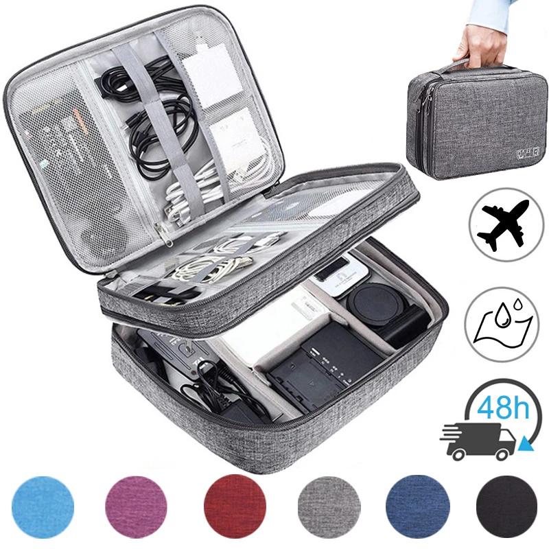 휴대용 케이블 보관 가방, 방수 디지털 전자 정리함, USB 데이터 라인 충전기 플러그 보관 가방, 여행용 케이블 정리함